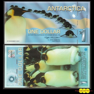 2007 Antarctica $1 – Penguin March - Click Image to Close